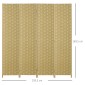Οθόνη 4 τμημάτων 159,5x169,5cm διαχωριστικό δωματίου από κυματοειδή ίνα για σαλόνι καφέ
