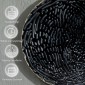 Τρισδιάστατη διακόσμηση τοίχου με κύκλους 121cm x 4cm x 53cm Μεταλλικό Μπλε + Μαύρο
