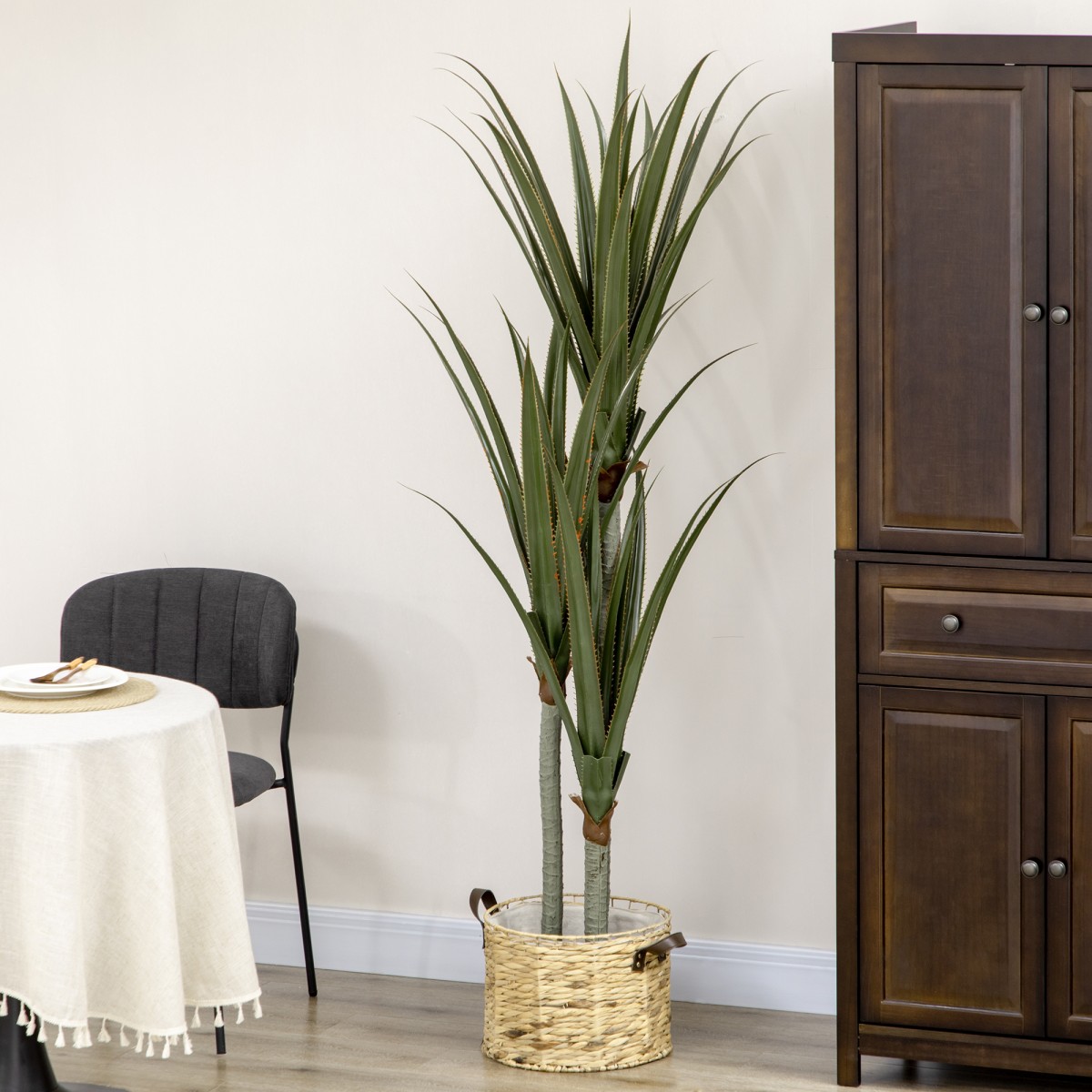Τεχνητό Yucca μεγάλο τεχνητό φυτό 190 cm, πλαστικό τεχνητό φυτό σε γλάστρα, 17 x 17 x 190 cm σμαραγδένιο πράσινο