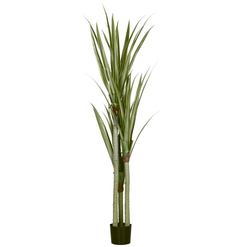 Τεχνητό Yucca μεγάλο τεχνητό φυτό 190 cm, πλαστικό τεχνητό φυτό σε γλάστρα, 17 x 17 x 190 cm σμαραγδένιο πράσινο
