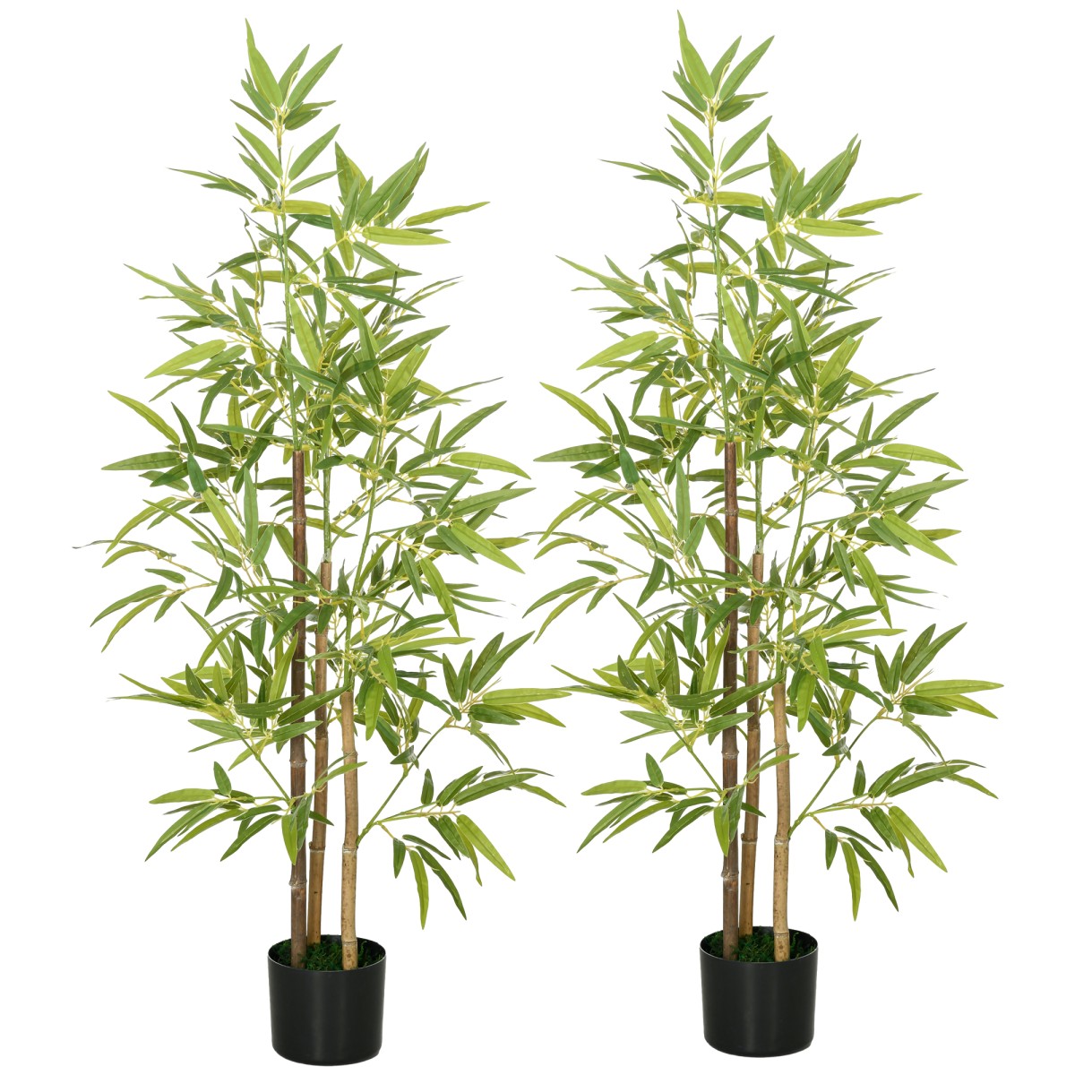 Σετ Τεχνητό Μπαμπού δέντρο με 2 3 κορμούς Easy Care 120cm Τσιμεντοδοχείο Πράσινο