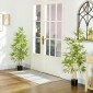 Σετ Τεχνητό Μπαμπού δέντρο με 2 3 κορμούς Easy Care 120cm Τσιμεντοδοχείο Πράσινο