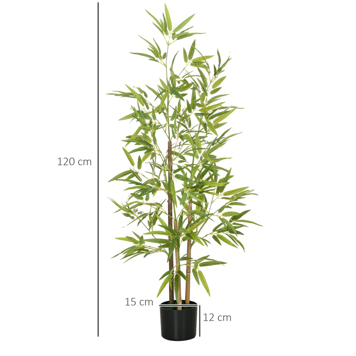 Σετ Τεχνητό Μπαμπού δέντρο με 2 3 κορμούς Easy Care 120cm Τσιμεντοδοχείο Πράσινο