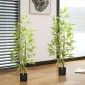 Σετ Τεχνητό Μπαμπού δέντρο με 2 3 κορμούς Easy Care 120cm Τσιμεντοδοχείο Πράσινο
