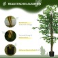 Τεχνητό φυτό δέντρο Ficus, ζωντανό, ύψους 150 cm, με γλάστρα, πράσινο