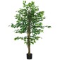 Τεχνητό φυτό δέντρο Ficus, ζωντανό, ύψους 150 cm, με γλάστρα, πράσινο