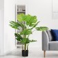 Τεχνητό φυτό Ρεαλιστικό τεχνητό φυτό Monstera Deliciosa, 1 ζαρντινιέρα και τσιμεντόχωμα, 17,5 cm x 17,5 cm x 120 cm, πράσινο