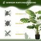 Τεχνητό φυτό Ρεαλιστικό τεχνητό φυτό Monstera Deliciosa, 1 ζαρντινιέρα και τσιμεντόχωμα, 17,5 cm x 17,5 cm x 120 cm, πράσινο