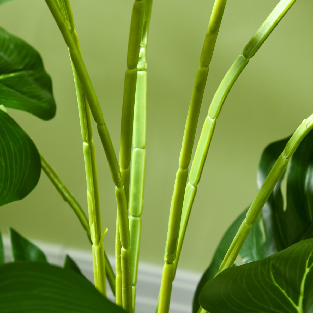 Τεχνητό φυτό Ρεαλιστικό τεχνητό φυτό Monstera Deliciosa, 1 ζαρντινιέρα και τσιμεντόχωμα, 17,5 cm x 17,5 cm x 120 cm, πράσινο