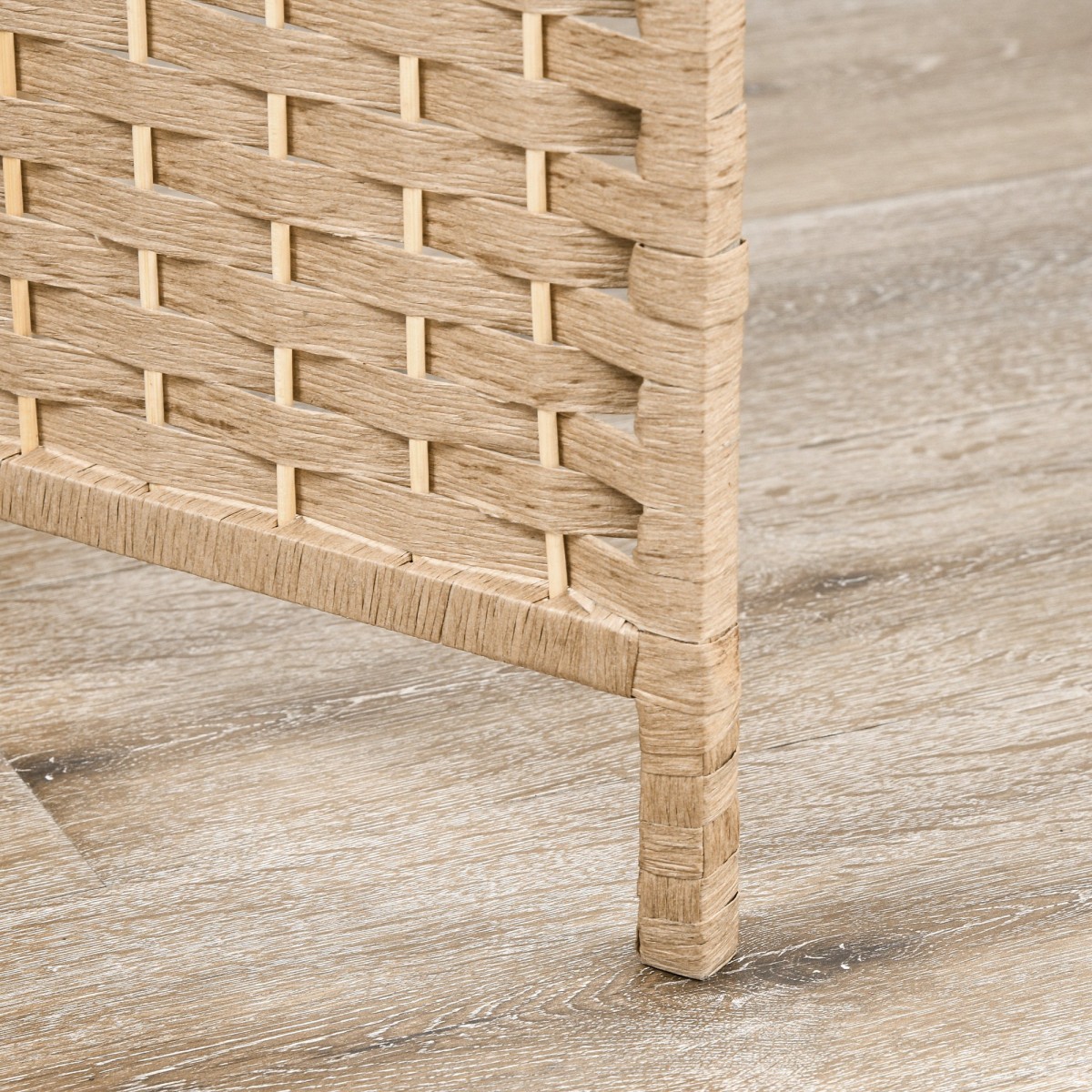 Σίτα 4 τεμαχίων 160 x 170cm Πτυσσόμενο διαχωριστικό με 2 ράφια φυσικό ξύλο