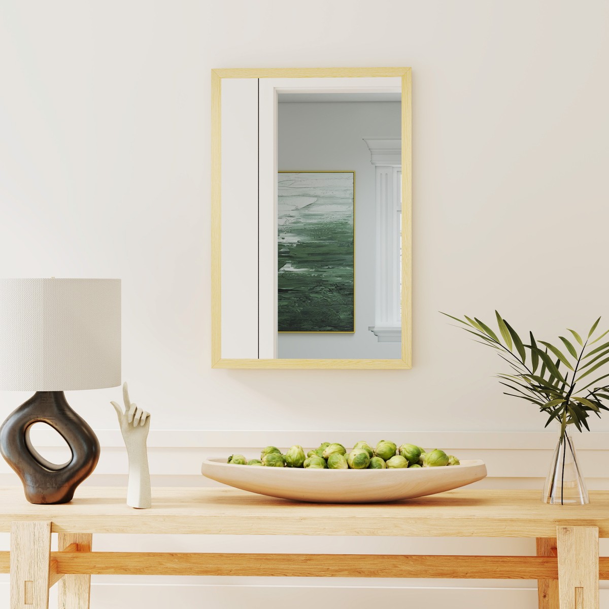 Καθρέφτης τοίχου, 40 x 60 cm, διακοσμητικός κρεμαστός καθρέφτης, εύκολος στη συναρμολόγηση, περιλαμβάνονται βίδες