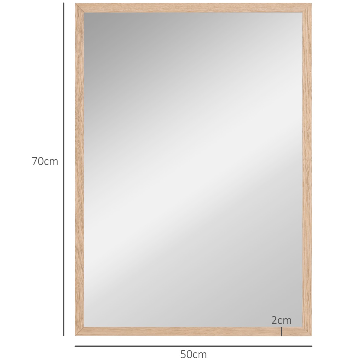 Καθρέφτης τοίχου, 50 x 70 cm, πλαίσιο με όψη ξύλου, συναρμολογείται εύκολα, περιλαμβάνονται βίδες
