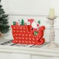 Ημερολόγιο Advent Santa Claus με έλκηθρο, 24 θήκες, επαναχρησιμοποιήσιμο, 22,5x8x36 cm, κόκκινο
