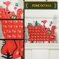 Ημερολόγιο Advent Santa Claus με έλκηθρο, 24 θήκες, επαναχρησιμοποιήσιμο, 22,5x8x36 cm, κόκκινο