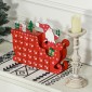 Ημερολόγιο Advent Santa Claus με έλκηθρο, 24 θήκες, επαναχρησιμοποιήσιμο, 22,5x8x36 cm, κόκκινο