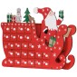 Ημερολόγιο Advent Santa Claus με έλκηθρο, 24 θήκες, επαναχρησιμοποιήσιμο, 22,5x8x36 cm, κόκκινο