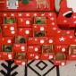 Ημερολόγιο Advent Santa Claus με έλκηθρο, 24 θήκες, επαναχρησιμοποιήσιμο, 22,5x8x36 cm, κόκκινο