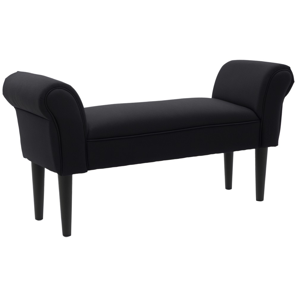 Πάγκος, κρεβατοπαγκος, διαχρονικό design, μαλακή επένδυση, έως 130 kg, μαύρο, 102 x 36 x 51 cm