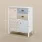 Μπουφές, shabby chic συρταριέρα, 2 συρτάρια, 3 θήκες για ντουλάπια, ξύλο πεύκου, 68x34x80cm, λευκό