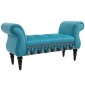 Πάγκος επενδυμένος πάγκος με βελούδινο κάλυμμα, υποβραχιόνιο πάγκος κρεβατιού με ξύλινο σκελετό, πάγκος παπουτσιών για υπνοδωμάτιο, σαλόνι, διάδρομος 117 x 40 x 58 cm μπλε