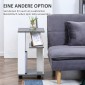 Κομοδίνο, με 4 ρόδες, 3 ράφια, 35 x 29,5 x 65,5 cm, γκρι/λευκό