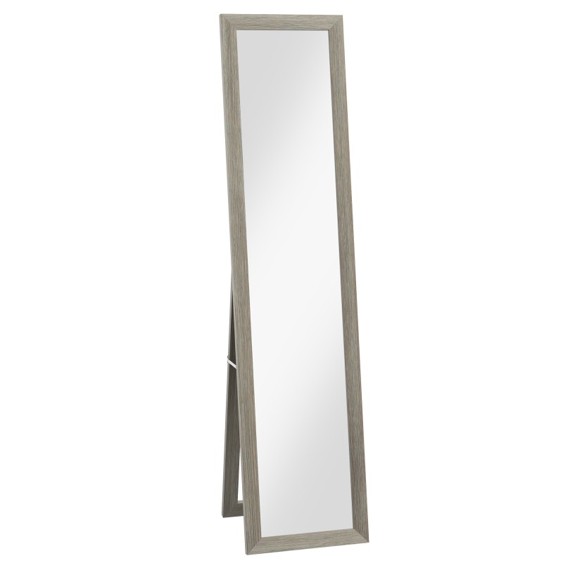 Ολόσωμος καθρέφτης 37 x 157 cm Κρεμαστός ή όρθιος ορθογώνιος καθρέφτης για υπνοδωμάτιο σαλονιού Γκρι