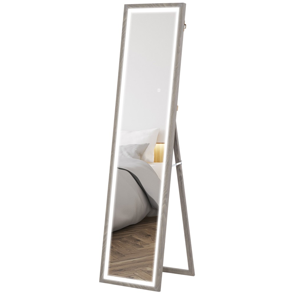 Ολόσωμος καθρέφτης LED, 40 x 160 cm, χειριστήριο αφής, dimmable, 3 χρώματα, γκρι