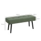 Πάγκος επενδυμένος πάγκος με κάλυμμα κορδονιού, πάγκος κρεβατιού με μεταλλικά πόδια, πάγκος παπουτσιών 100 x 36 x 45 cm πράσινος