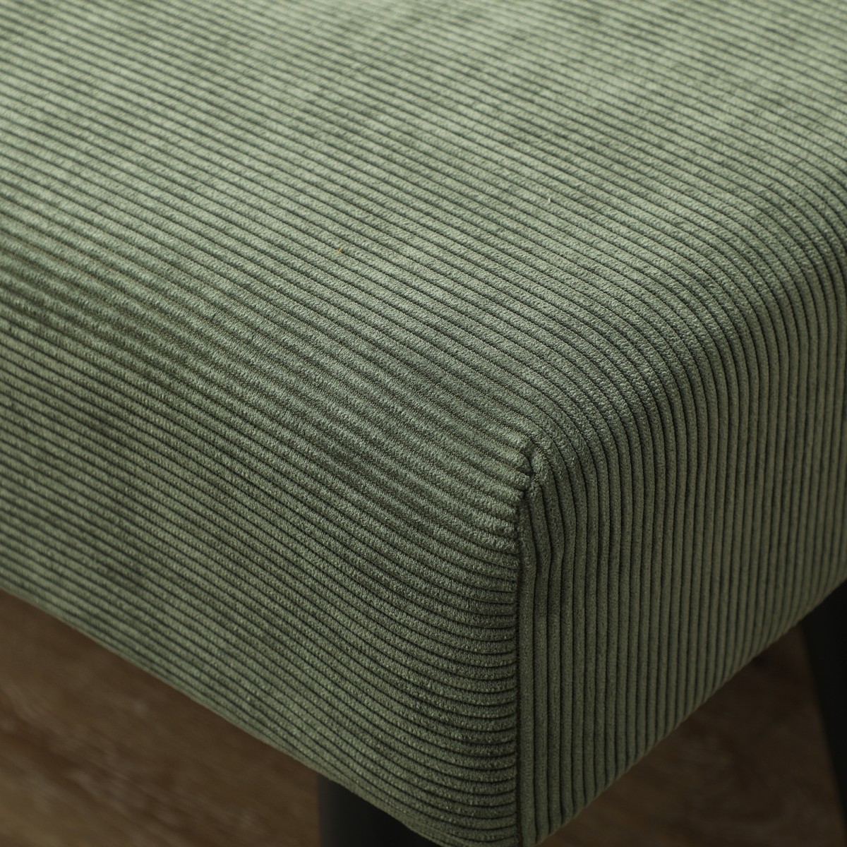 Πάγκος επενδυμένος πάγκος με κάλυμμα κορδονιού, πάγκος κρεβατιού με μεταλλικά πόδια, πάγκος παπουτσιών 100 x 36 x 45 cm πράσινος