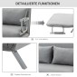 Καναπές-κρεβάτι, διπλός καναπές, κρεβάτι επισκέπτη, με 2 μαξιλάρια, γκρι