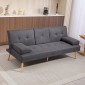 Καναπές κρεβάτι Scandi design, 3θέσιος καναπές, 2 μαξιλάρια, γκρι + φυσικό