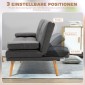 Καναπές κρεβάτι Scandi design, 3θέσιος καναπές, 2 μαξιλάρια, γκρι + φυσικό