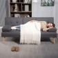 Καναπές κρεβάτι Scandi design, 3θέσιος καναπές, 2 μαξιλάρια, γκρι + φυσικό