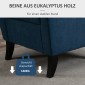 Κομψή καρέκλα φτερού, χοντρή επένδυση, αφαιρούμενο κάλυμμα, 74 x 86 x 102 cm, μπλε