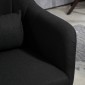 Περιστρεφόμενη καρέκλα, Καρέκλα γραφείου ρυθμιζόμενη σε ύψος, λινό πολυεστέρας, μέταλλο, 60 x 60 x 79-91 cm, μαύρο