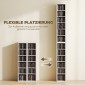 204 Ράφια αποθήκευσης CD Σετ 2, Blu-Ray Tower Stand με ρυθμιζόμενα ράφια, Organizer ραφιών, Λευκό