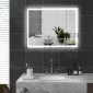 Καθρέπτης μπάνιου με φωτισμό 90x70 cm Καθρέφτης LED καθρέφτης τοίχου με λειτουργία μνήμης 3 ανοιχτά χρώματα ασημί