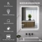 Καθρέπτης μπάνιου με φωτισμό 90x70 cm Καθρέφτης LED καθρέφτης τοίχου με λειτουργία μνήμης 3 ανοιχτά χρώματα ασημί