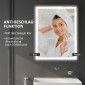 Καθρέπτης μπάνιου με φωτισμό 90x70 cm Καθρέφτης LED καθρέφτης τοίχου με λειτουργία μνήμης 3 ανοιχτά χρώματα ασημί