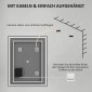 Καθρέπτης μπάνιου με φωτισμό 90x70 cm Καθρέφτης LED καθρέφτης τοίχου με λειτουργία μνήμης 3 ανοιχτά χρώματα ασημί