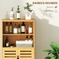 Ντουλάπα Μπάνιου Bamboo με Πόρτες με Σχιστό, 2 Ράφια, 1 Ντουλάπι, 50cm x 29cm x 92cm, Φυσικό