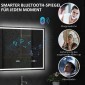 Καθρέφτης Μπάνιου με Φωτισμό LED, Αντιομίχλη, 3 Ρυθμιζόμενα Χρώματα, Ρολόι, 600 x 800 mm, Ασημί