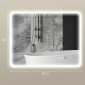 Καθρέφτης μπάνιου LED Bluetooth 70 x 90 cm διακόπτης αφής ρυθμιζόμενο φως 3 χρώματα αντιθαμβωτική μνήμη ασημί
