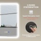 Καθρέφτης μπάνιου LED Bluetooth 70 x 90 cm διακόπτης αφής ρυθμιζόμενο φως 3 χρώματα αντιθαμβωτική μνήμη ασημί