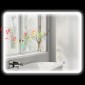 Καθρέφτης μπάνιου LED Bluetooth 70 x 90 cm διακόπτης αφής ρυθμιζόμενο φως 3 χρώματα αντιθαμβωτική μνήμη ασημί