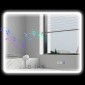 Καθρέφτης μπάνιου LED Bluetooth 70 x 90 cm διακόπτης αφής ρυθμιζόμενο φως 3 χρώματα αντιθαμβωτική μνήμη ασημί