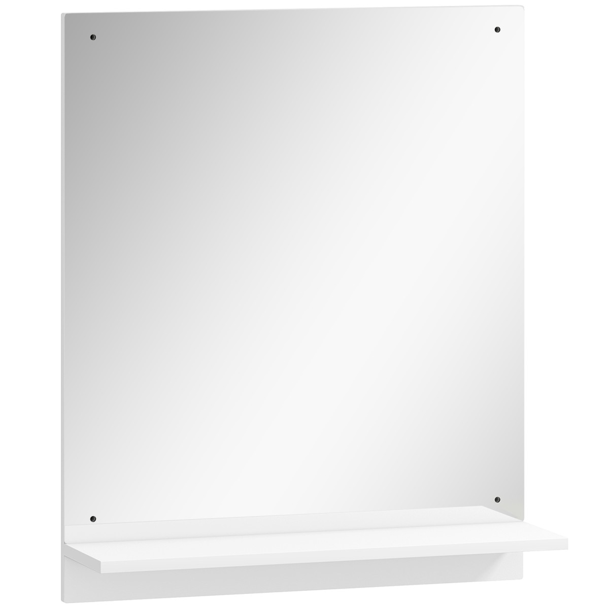 Καθρέφτης μπάνιου 50 x 60 cm καθρέφτης τοίχου με ράφι, καθρέφτης μπάνιου για χώρο εισόδου, διάδρομος, λευκό