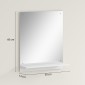 Καθρέφτης μπάνιου 50 x 60 cm καθρέφτης τοίχου με ράφι, καθρέφτης μπάνιου για χώρο εισόδου, διάδρομος, λευκό