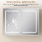 Ντουλάπι καθρέφτη για το μπάνιο με φωτισμό LED, ντουλάπι μπάνιου 60 x 80 cm με αντιθαμβωτικό, ρυθμιζόμενο 3 κατευθύνσεις