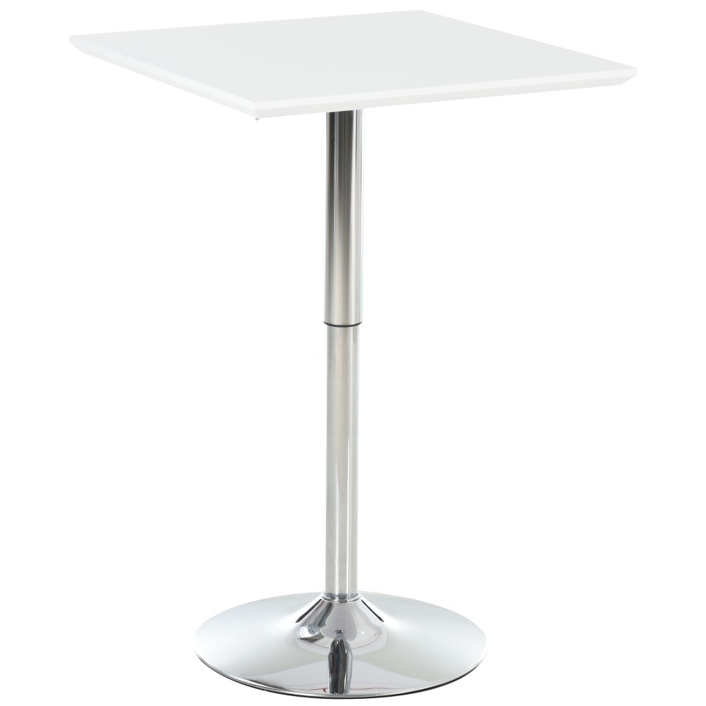Bar Table Bistro Επιτραπέζιο Pub Ρυθμιζόμενο Ύψος Τετράγωνο Bar Table Bar Steel Λευκό 60 x 60 x 69-92 cm